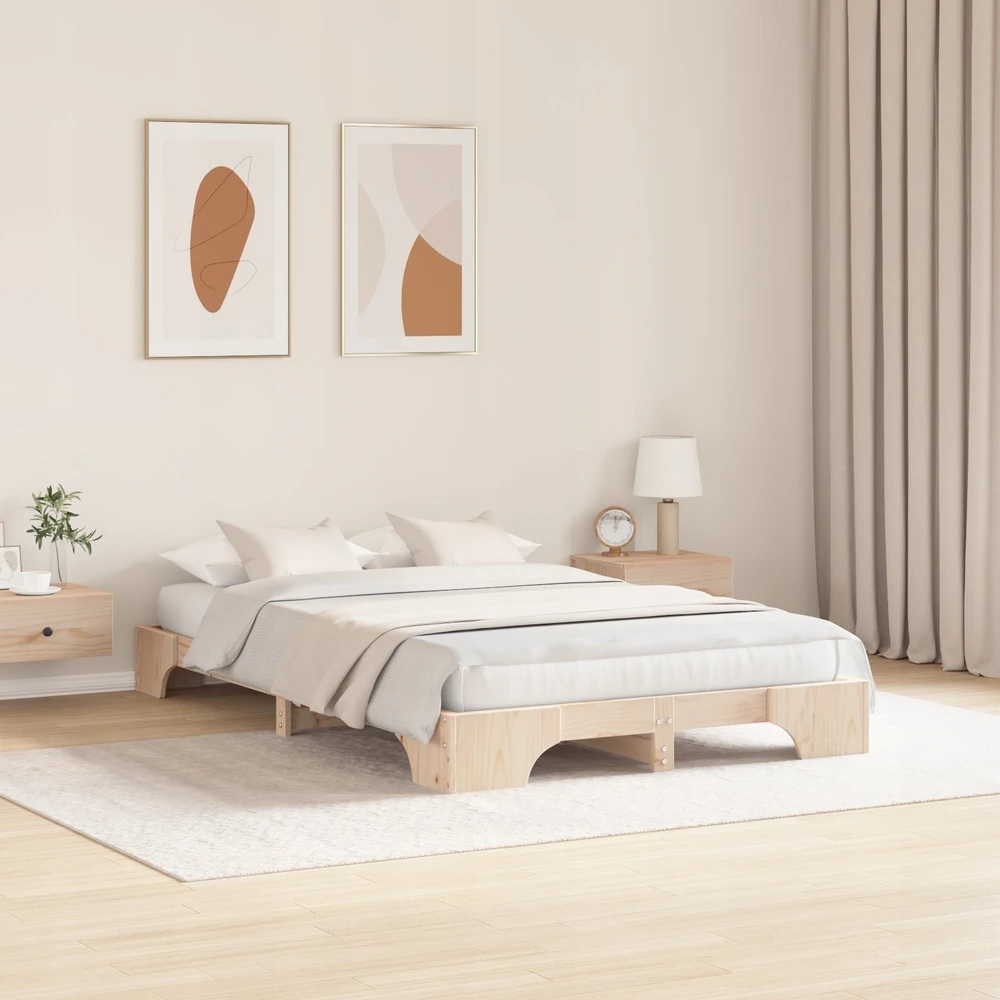 Lovos rėmas Natūrali 140 x 190 cm Kietos pušies mediena