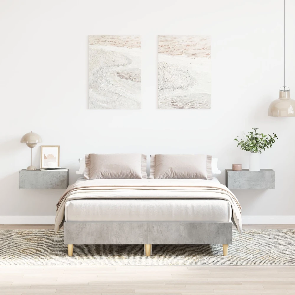 Lova Lovos rėmas Betono pilka 193 x 123 x 25 cm Apdirbta mediena