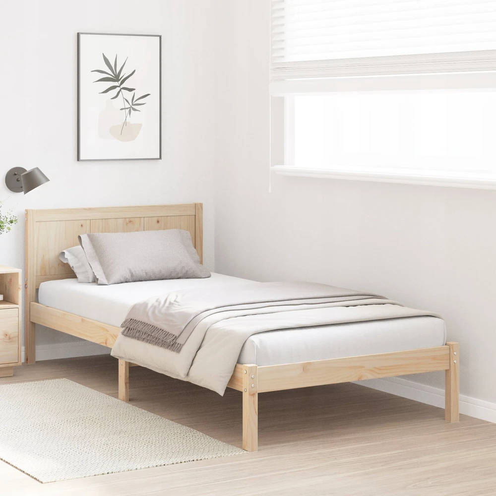 Lova Lovos rėmas Ruda 90 x 200 cm Pušies medienos masyvas