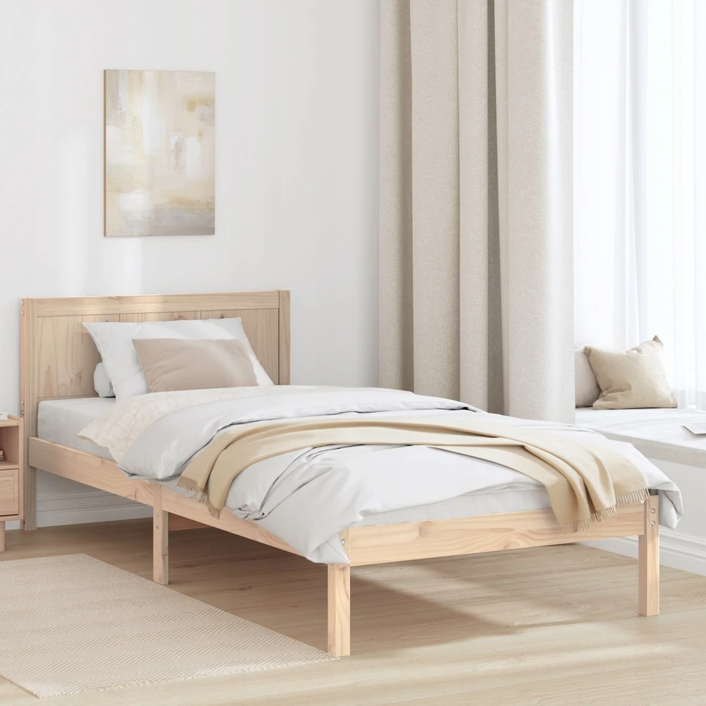 Lova Lovos rėmas Ruda 90 x 200 cm Pušies medienos masyvas