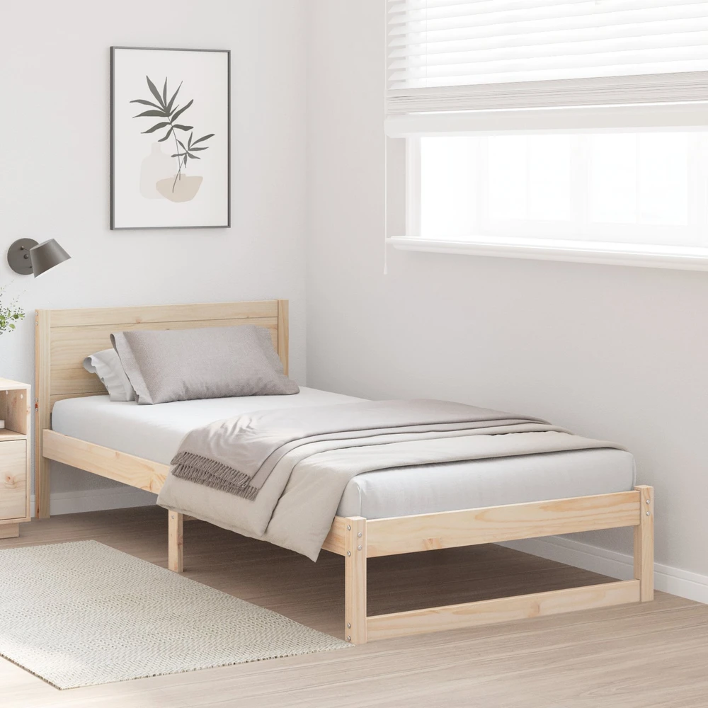 Lova Lovos rėmas Natūrali 90 x 200 cm Kietos pušies mediena