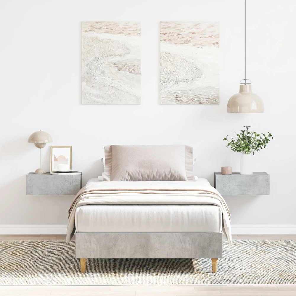 Lova Lovos rėmas Betono pilka 203 x 93 x 25 cm Apdirbta mediena
