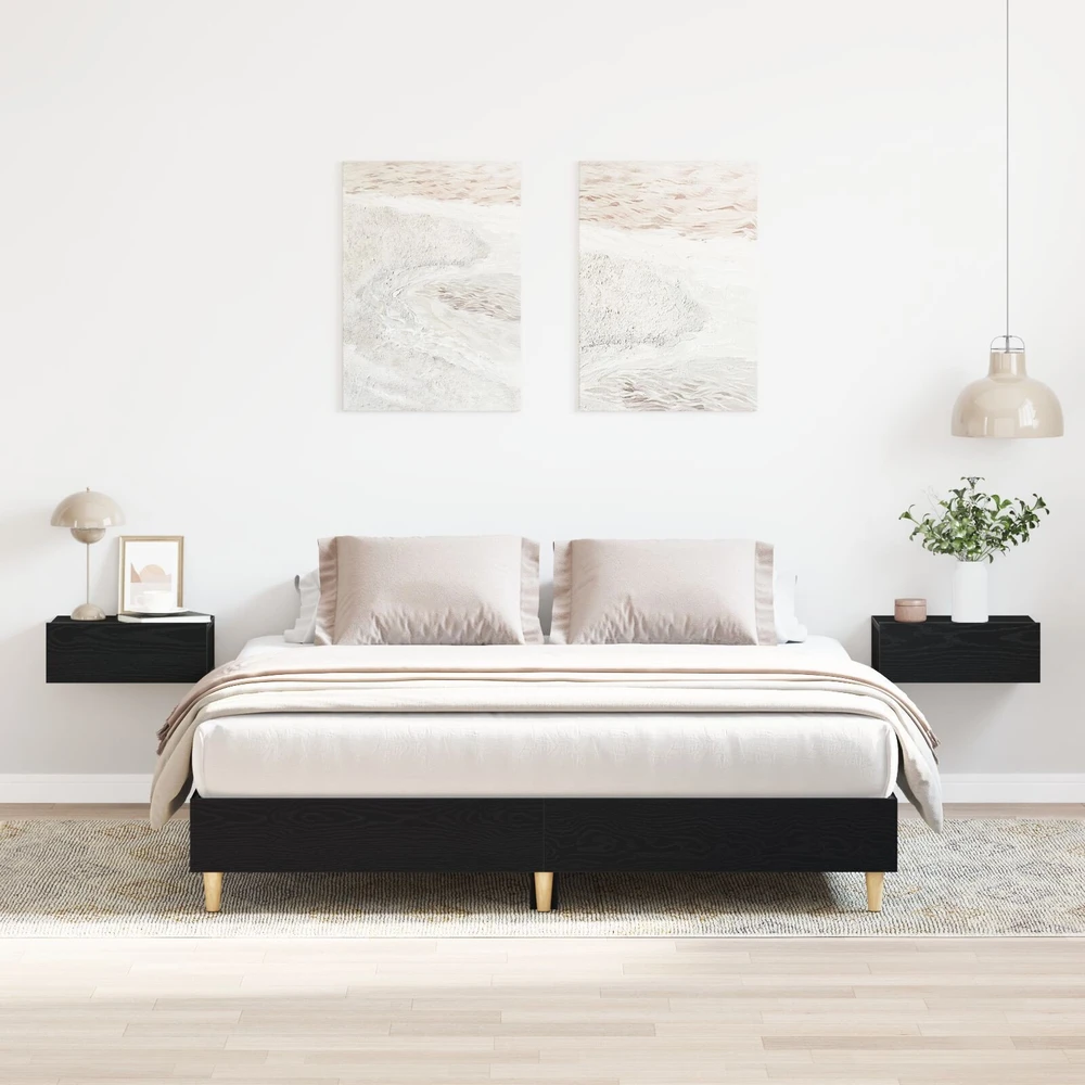Lovos rėmas Juodas ąžuolas 203 x 153 x 25 cm Apdirbta mediena