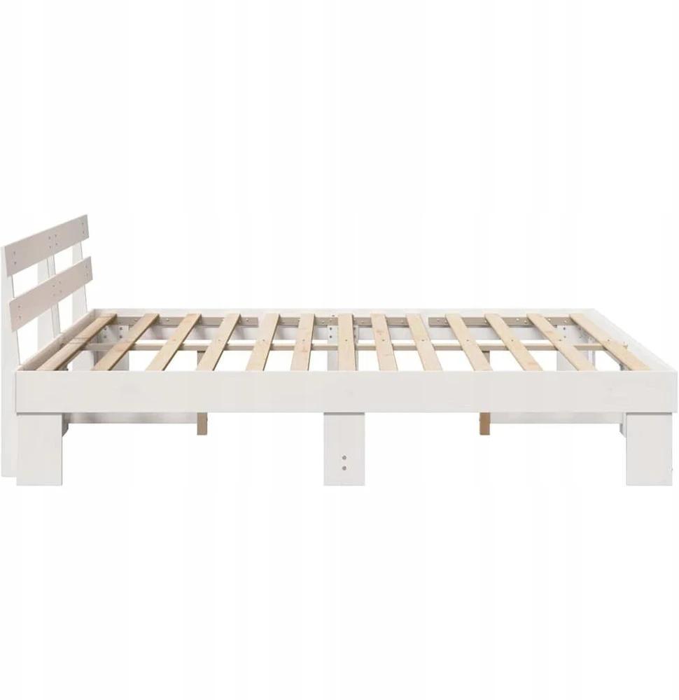 Lovos rėmas Balta 200 x 200 cm Kietos pušies mediena