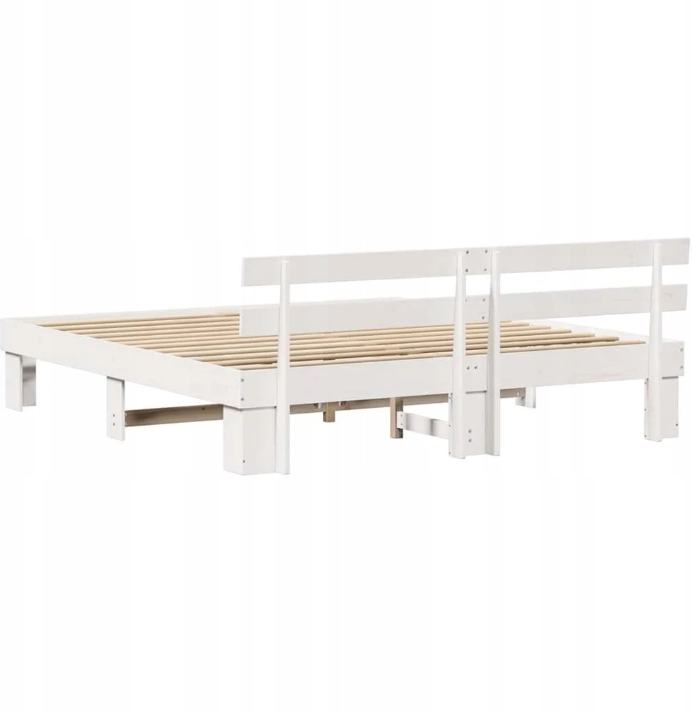 Lovos rėmas Balta 200 x 200 cm Kietos pušies mediena