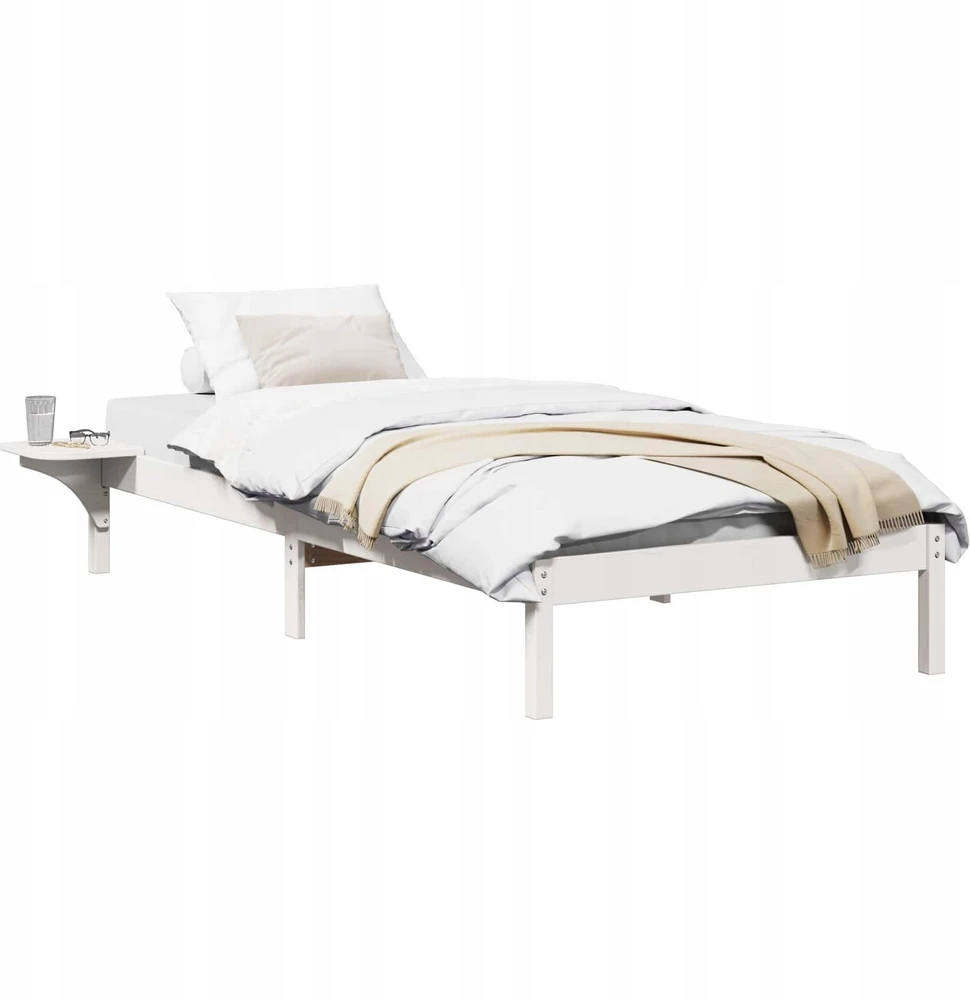 Lova Lovos rėmas Balta 75 x 190 cm Kietos pušies mediena