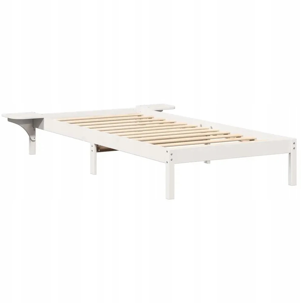 Lova Lovos rėmas Balta 100 x 200 cm Kietos pušies mediena