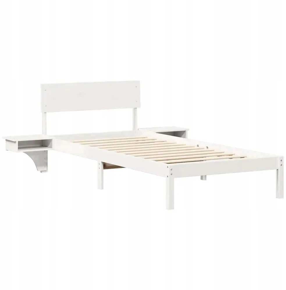 Lova Lovos rėmas Balta 100 x 200 cm Kietos pušies mediena