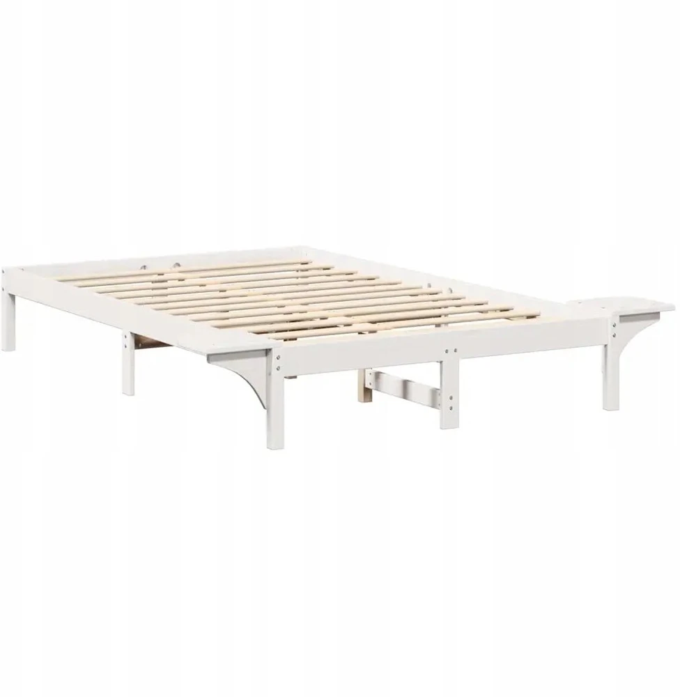 Lova Lovos rėmas Balta 120 x 190 cm Kietos pušies mediena