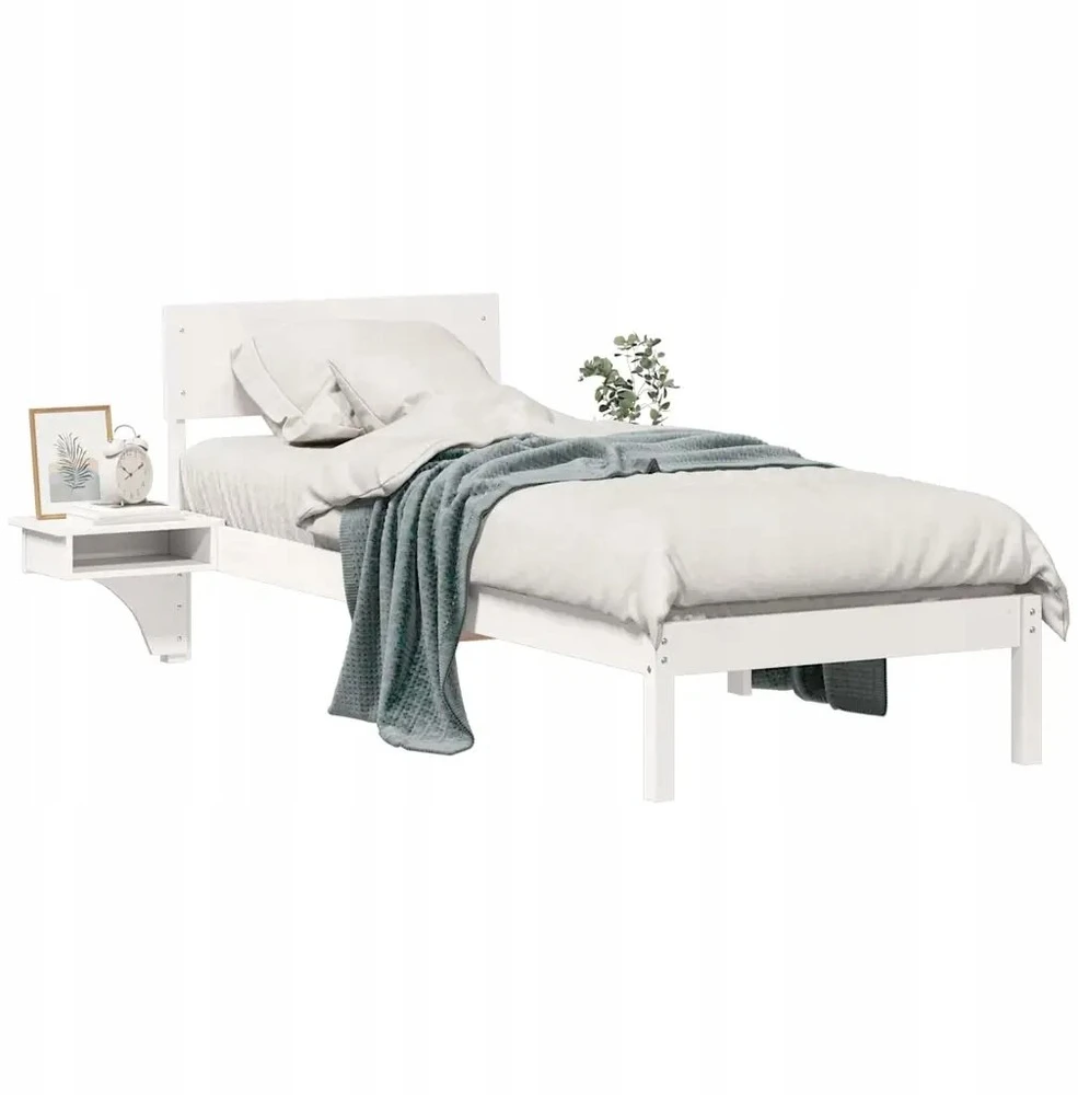Lova Lovos rėmas Balta 75 x 190 cm Kietos pušies mediena