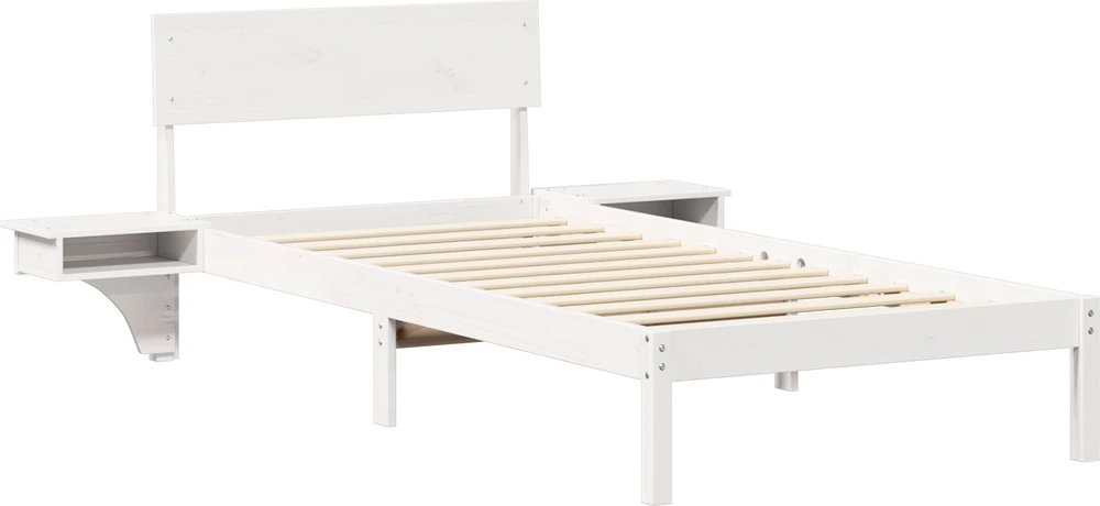 Lova Lovos rėmas Balta 80 x 200 cm Kietos pušies mediena