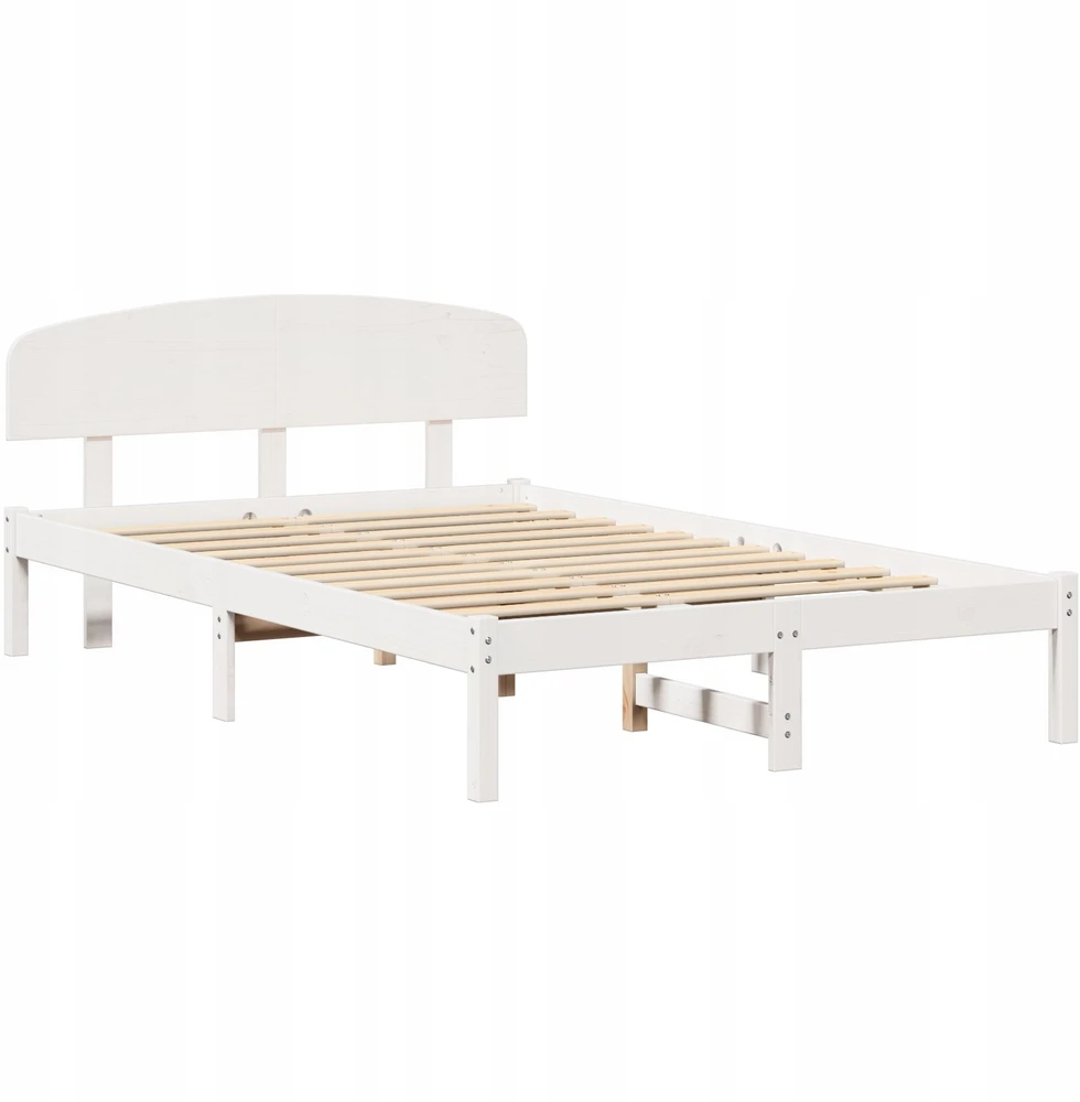 Lova Lovos rėmas Balta 135 x 190 cm Kietos pušies mediena