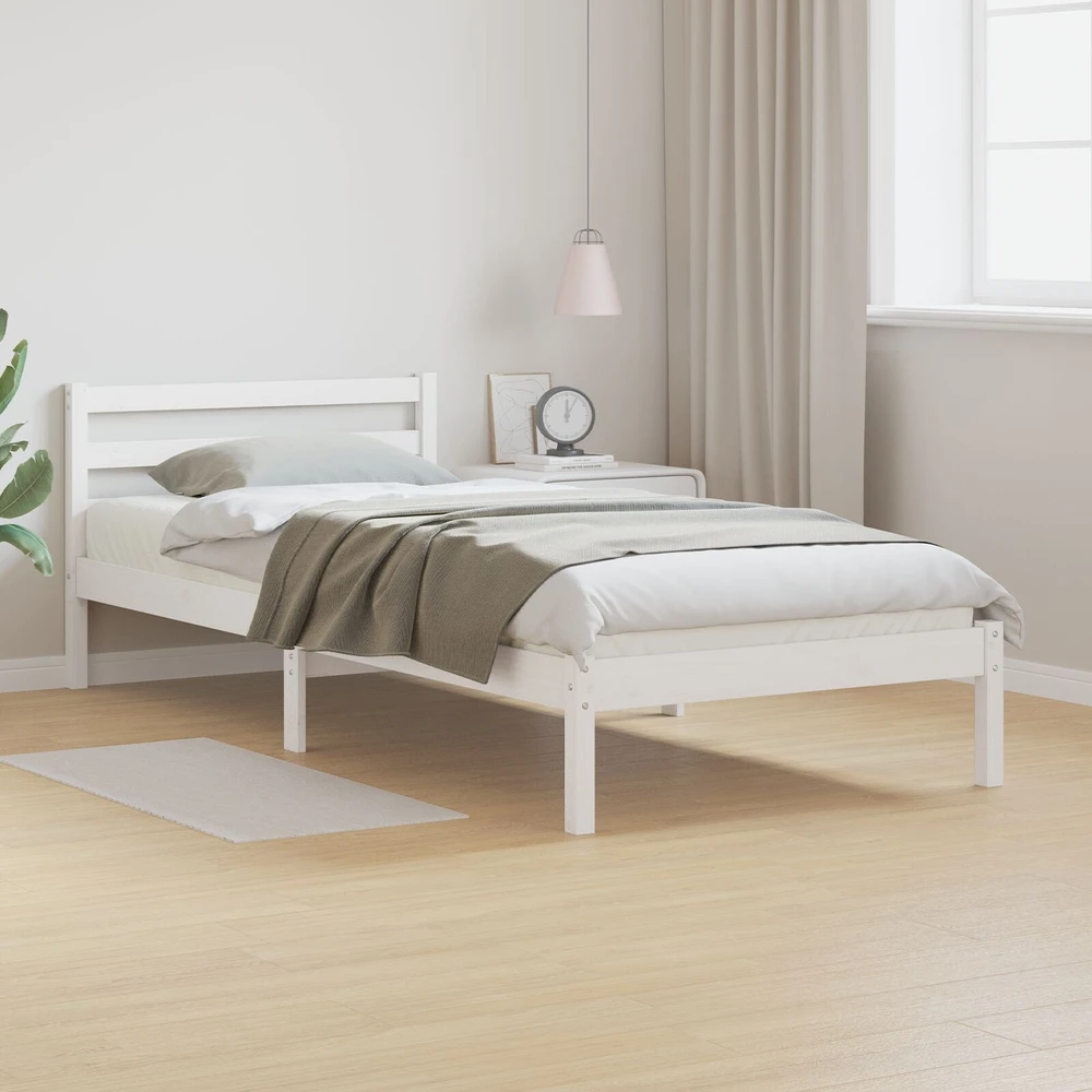 Lova Lovos rėmas Balta 215,5 x 85,5 x 69,5 cm Kietas pušies medis