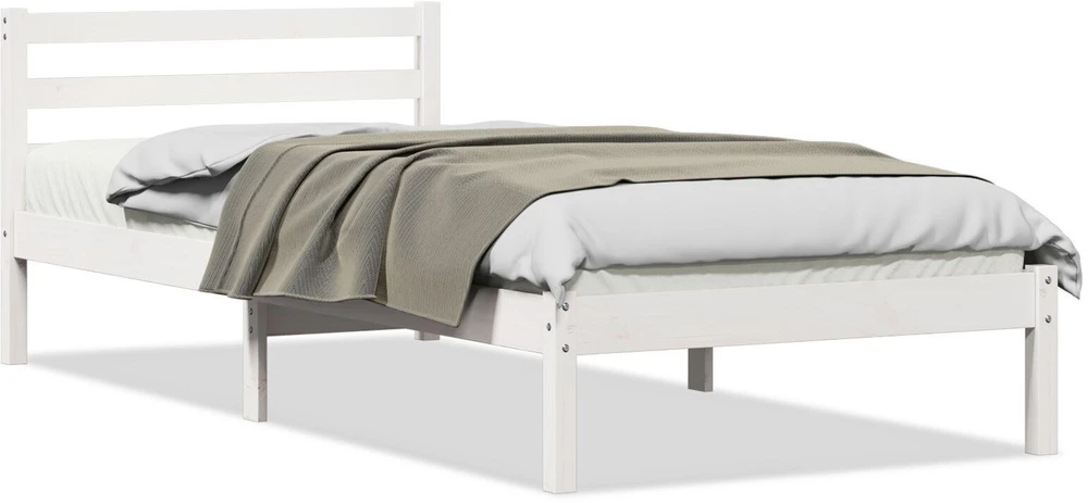 Lova Lovos rėmas Balta 215,5 x 85,5 x 69,5 cm Kietas pušies medis