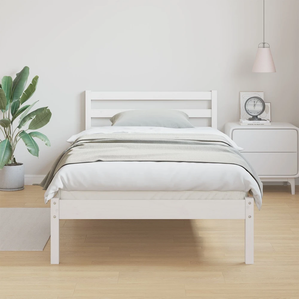 Lova Lovos rėmas Balta 215,5 x 85,5 x 69,5 cm Kietas pušies medis