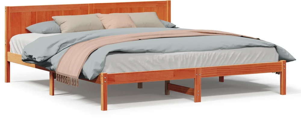 Lovos rėmas Ruda 200 x 200 cm Pušies medienos masyvas