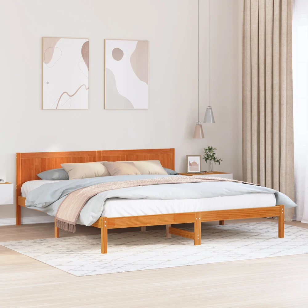 Lovos rėmas Ruda 200 x 200 cm Pušies medienos masyvas