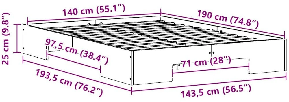 Lovos rėmas Ruda 140 x 190 cm