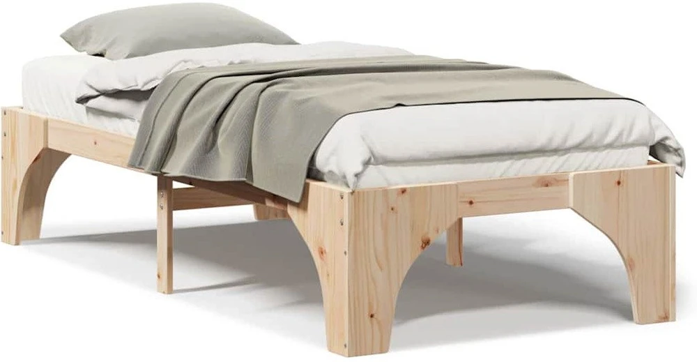 Lova Lovos rėmas Ruda 75 x 190 cm Kietos pušies mediena