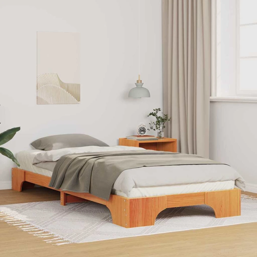 Lova Lovos rėmas Ruda 80 x 210 cm Kietos pušies mediena