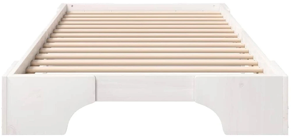 Lova Lovos rėmas Balta 100 x 210 cm Kietos pušies mediena