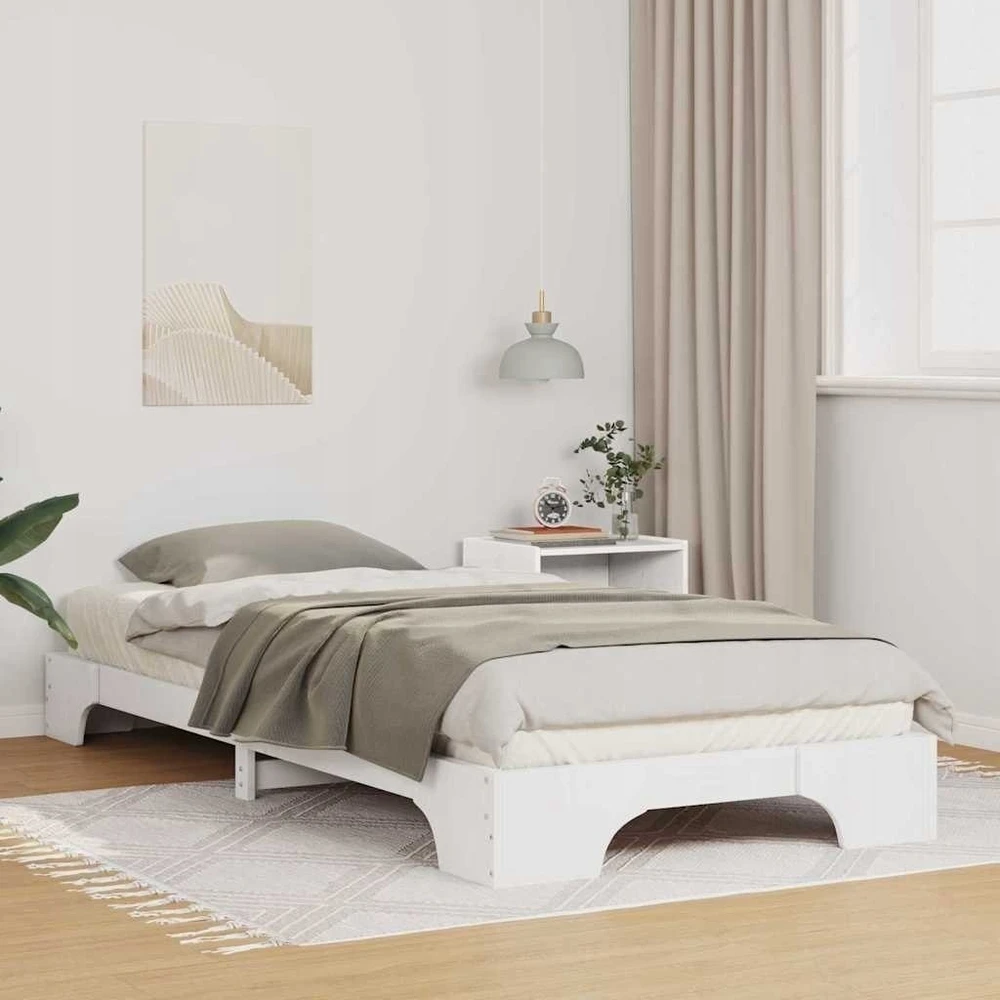 Lova Lovos rėmas Balta 80 x 220 cm Kietos pušies mediena