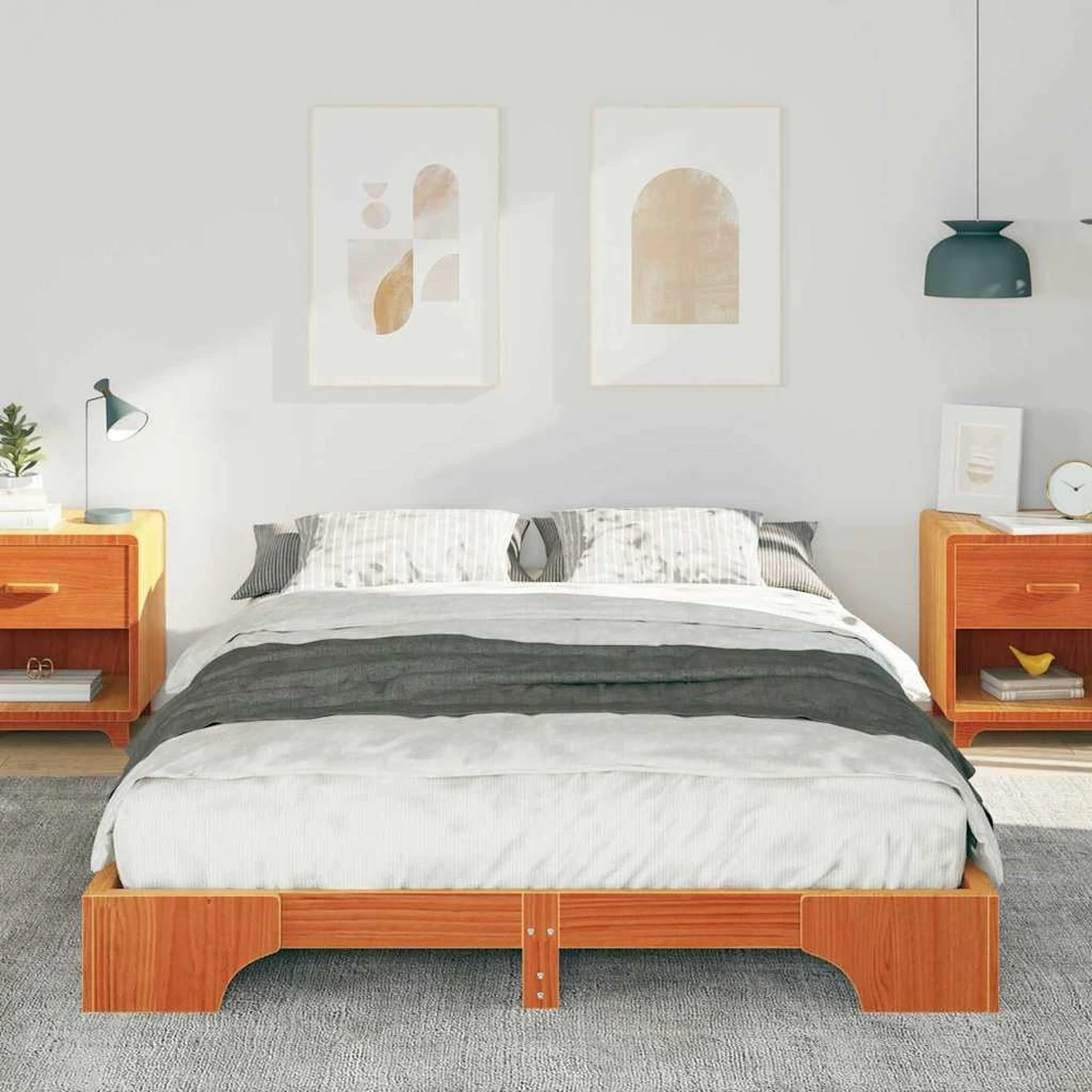 Lova Lovos rėmas Ruda 140 x 210 cm Kietos pušies mediena