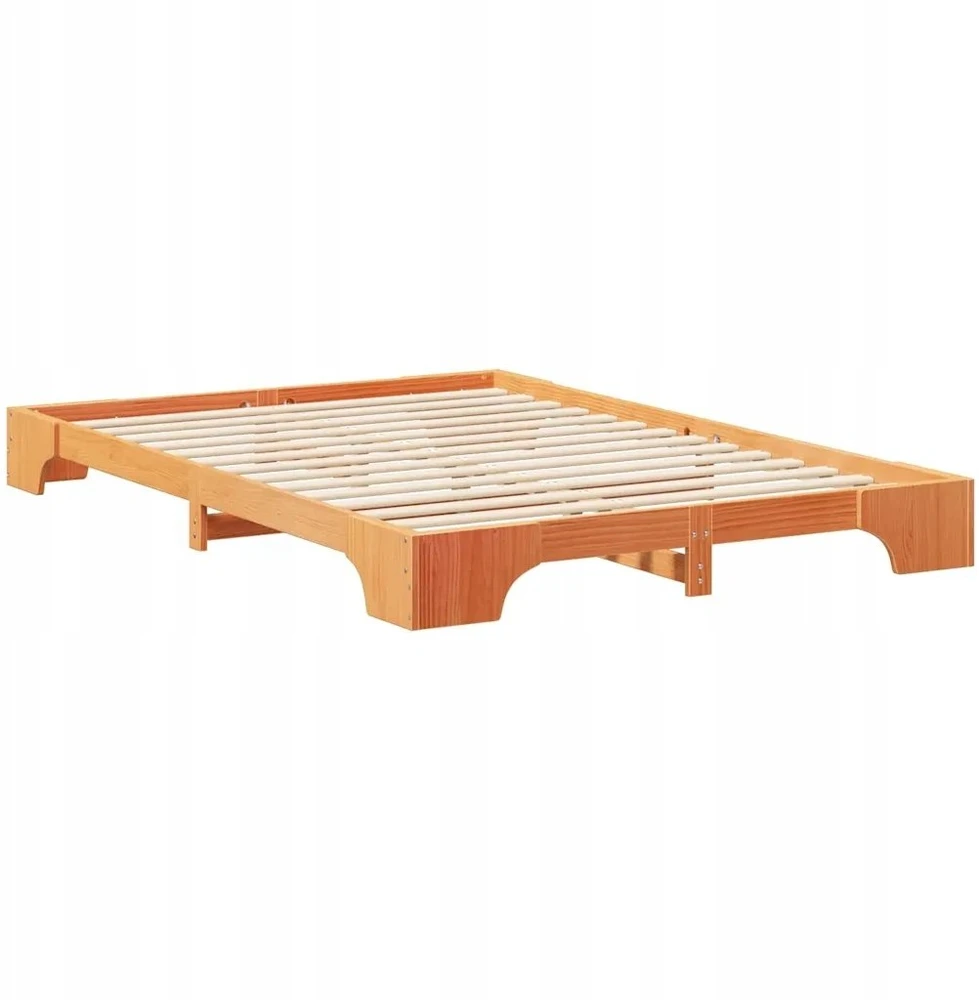 Lova Lovos rėmas Ruda 140 x 220 cm Kietos pušies mediena