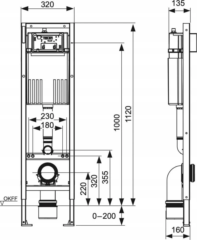 Potinkinis WC rėmas TECEbase 9400440