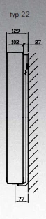 Stelrad 22 tipas 700x1800mm 2583W