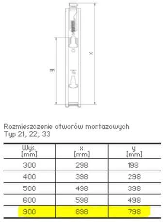 Stelrad Bottom tiekimo šildytuvai NOVELLO 22 su įmontuotu termostatiniu vožtuvu 900x1400 - GR-ST-N-22140