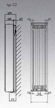 Stelrad Vertex Plan radiatorius tipas 22 1800x400mm 1476W (VP-22/180/040)