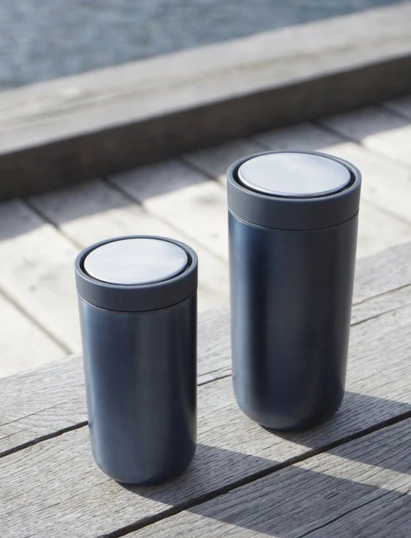 Terminis puodelis - Stelton To Go Click - 0.2 L - Nerūdijantis plienas - Tamsiai mėlyna metalinė