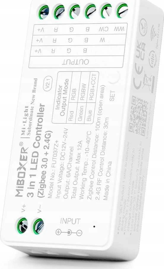APŠVIETIMO VALDIKLIS LED FUT037Z+ ZigBee, 2.4 GHz 12&nbsp;... 24&nbsp;V DC MiBOXER / Mi-Light