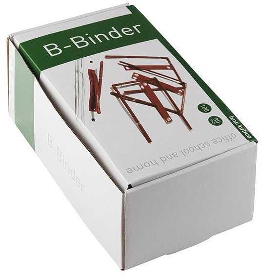 Stickn B-binder raudona su nadstawką i etykietą 100 vnt. / pak - (100 vnt.)