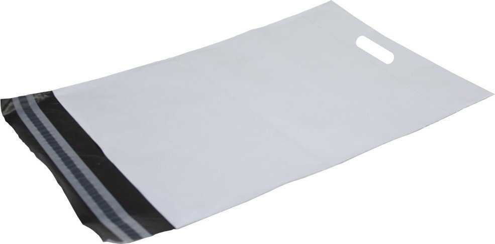 Stickn Forsendelsespose propac, 400 x 600 mm, hvid med hank, pakke a 100 stk.