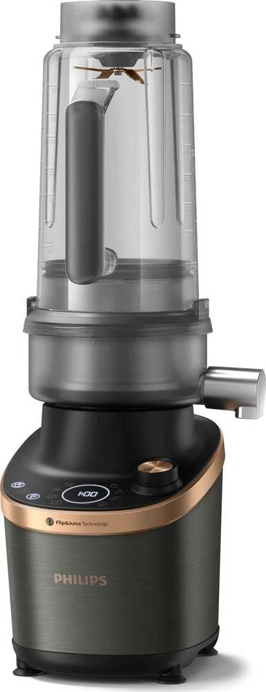 Philips Flip&Juice™ Didelio greičio maišytuvas su sulčiaspaudės moduliu HR3770/10, Juodas