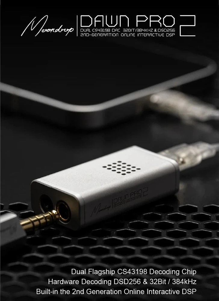 Stiprintuvas MOONDROP DAWN PRO 2 DAC/AMP | Sidabrinis