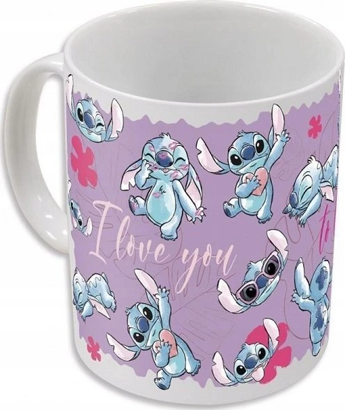 STOR Disney Stitch - spalvą keičiantis keraminis puodelis dovanų dėžutėje iš Stitch & Angel kolekcijos, 325 ml