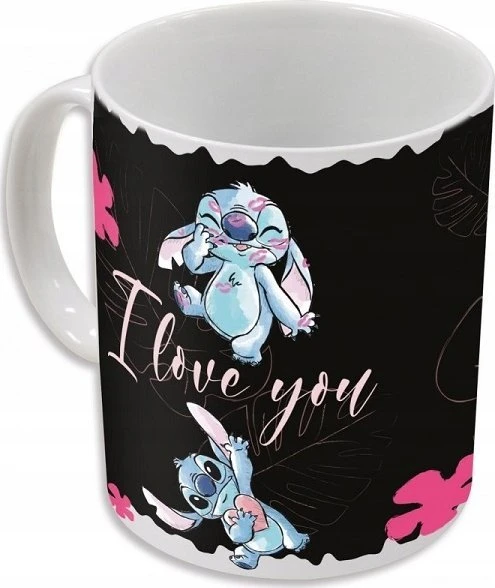STOR Disney Stitch - spalvą keičiantis keraminis puodelis dovanų dėžutėje iš Stitch & Angel kolekcijos, 325 ml