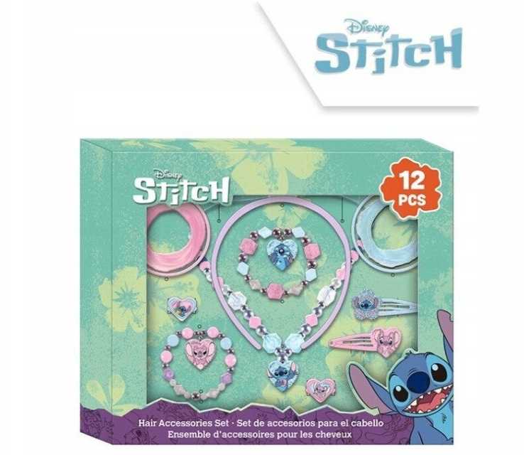 Kids Euroswan Vaiko papuošalų rinkinys 12 vnt. Lilo ir Stitch Plaukų aksesuarai Smeigtukai / St00102