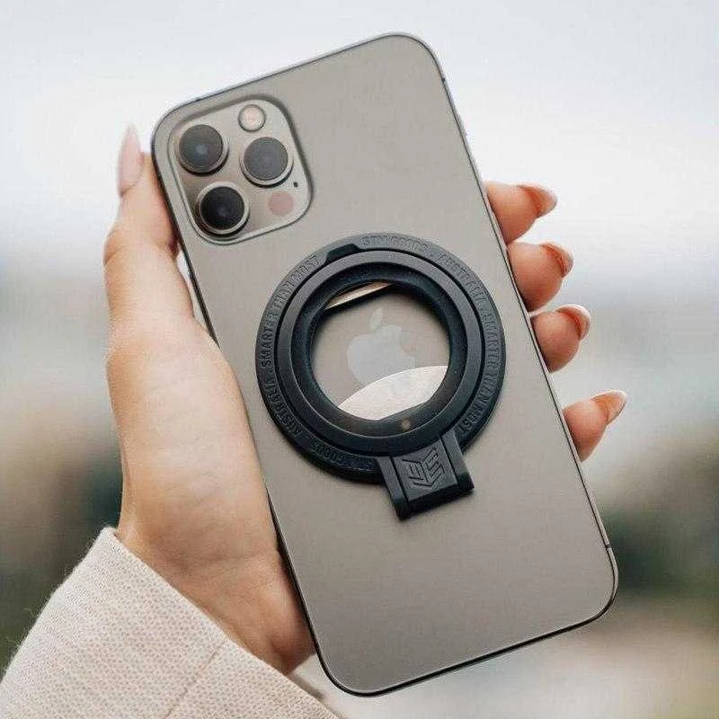 Dėklas STM MagLoop – Apple iPhone piršto kilpa ir butelių atidarytuvas – juodas