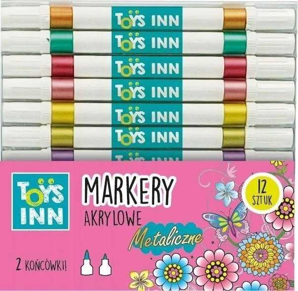 Markery Metalizuoti akriliniai markeriai, 12 vnt.