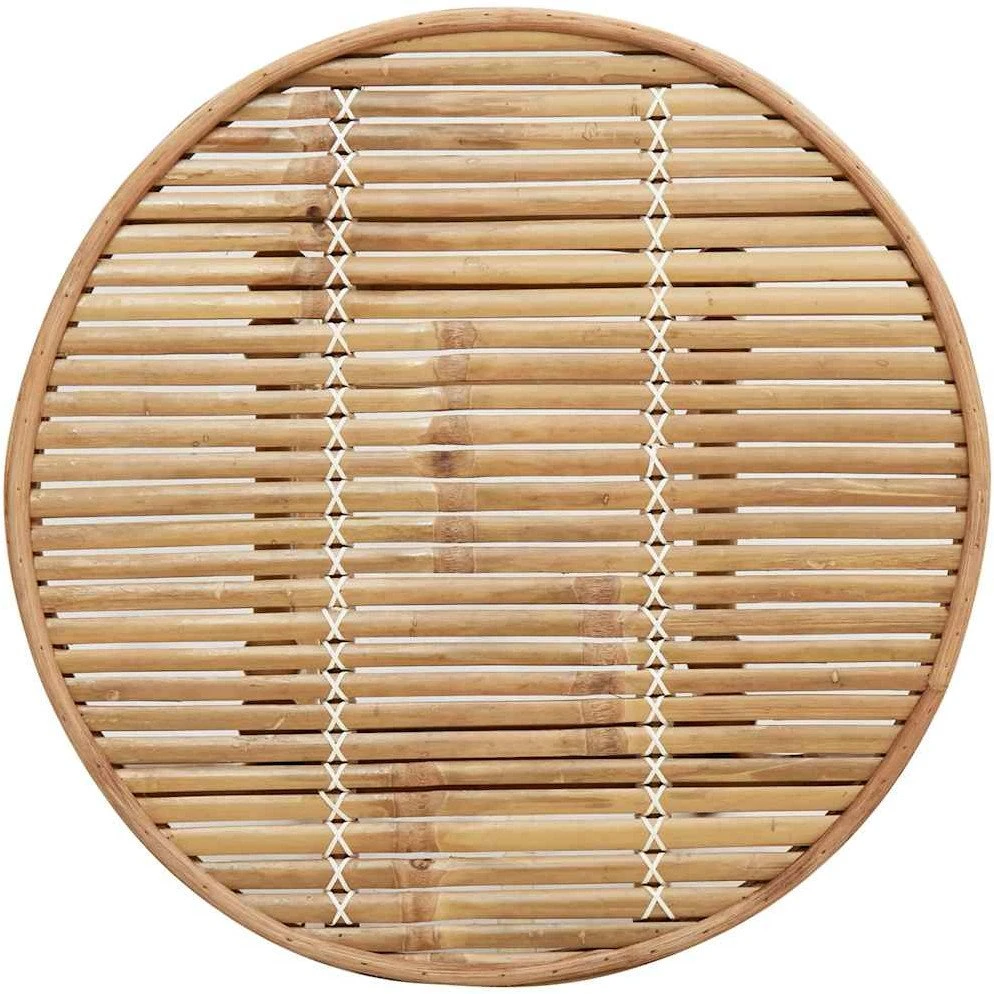 Lauko baro stalas, apvalus, Ø55x100 cm, bambukas, Ø55x100 cm