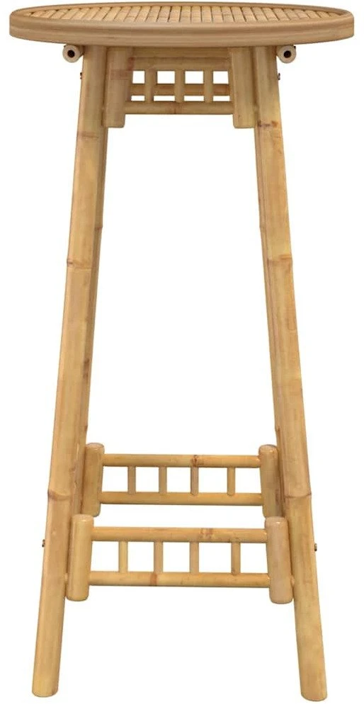Lauko baro stalas, apvalus, Ø55x100 cm, bambukas, Ø55x100 cm