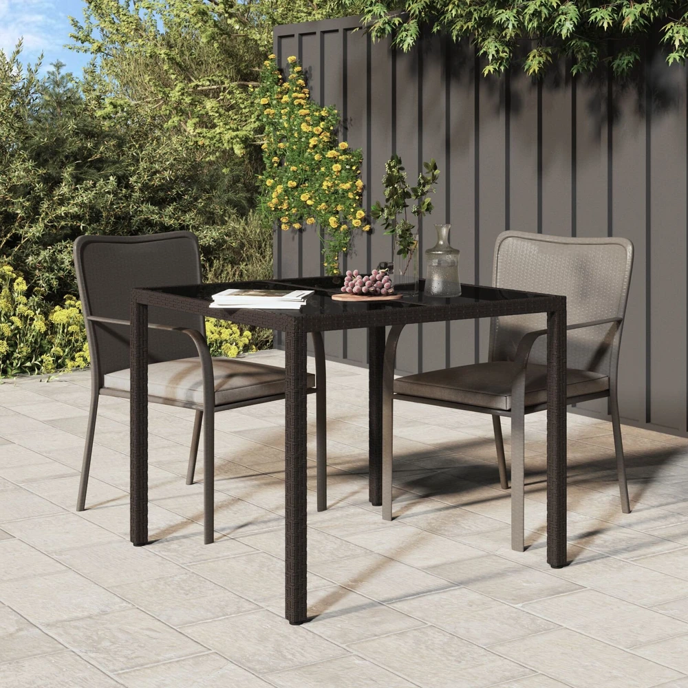 Sodo stalas Ruda 90 x 90 x 75 cm poliratanas