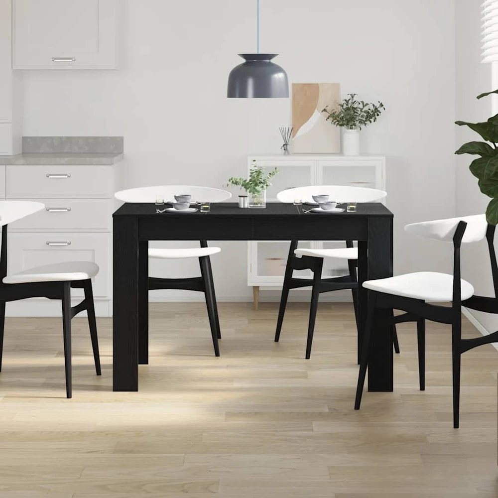 Valgomojo stalas, juodos ąžuolas, 120x60x76cm, apdirbta mediena