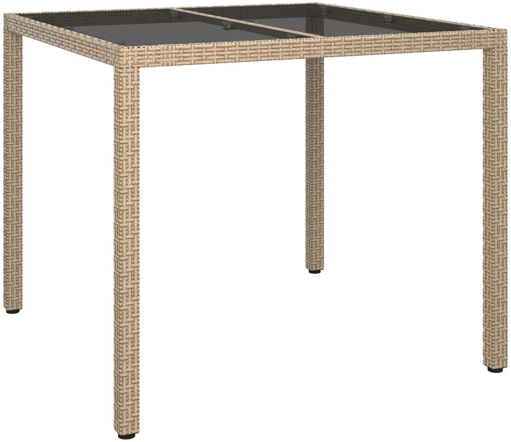 Sodo stalas Smėlio 90 x 90 x 75 cm poliratanas