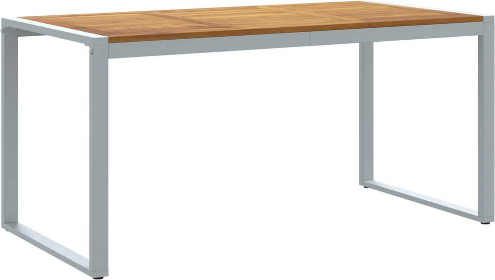 Sodo stalas Pilka 160 x 80 x 75 cm Kietos akacijos mediena