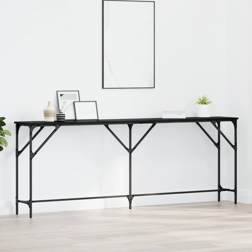 Konsolinis stalas juoda ąžuolo 200 x 29 x 75 cm